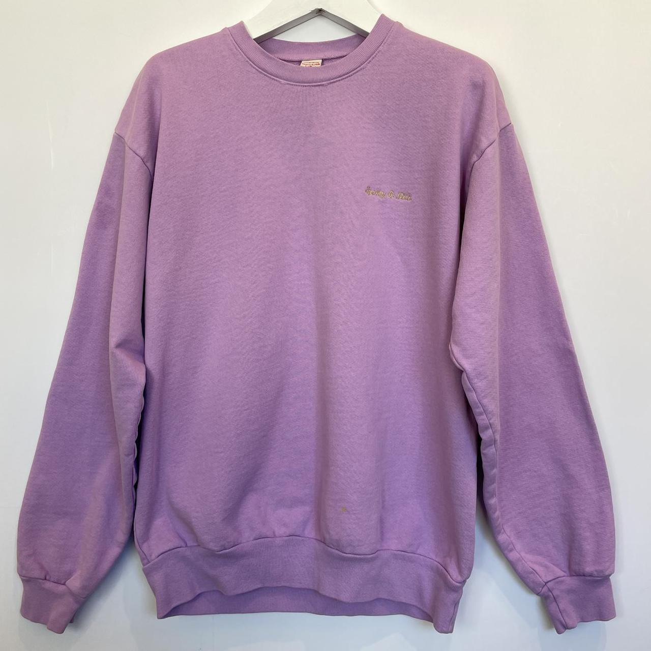 Sporty and Rich classic logo crew neck Lilac Size... - Depop