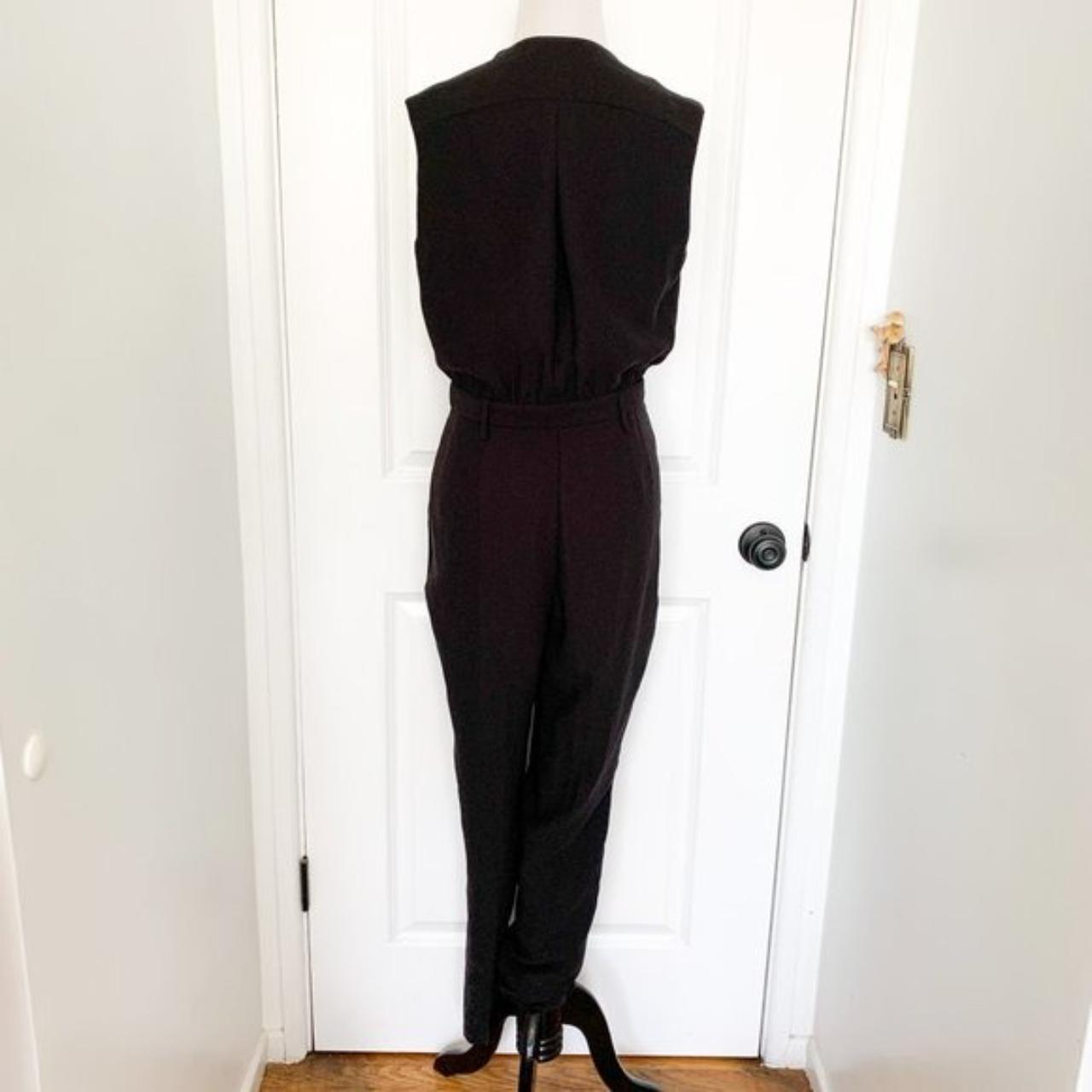 Reiss Black Tuxedo Style Sleeveless Jumpsuit with a... - Depop