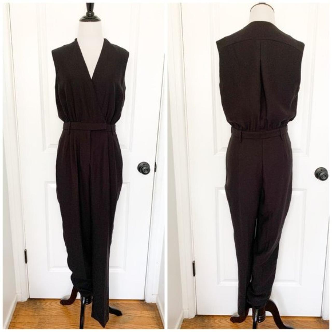 Reiss Black Tuxedo Style Sleeveless Jumpsuit with a... - Depop