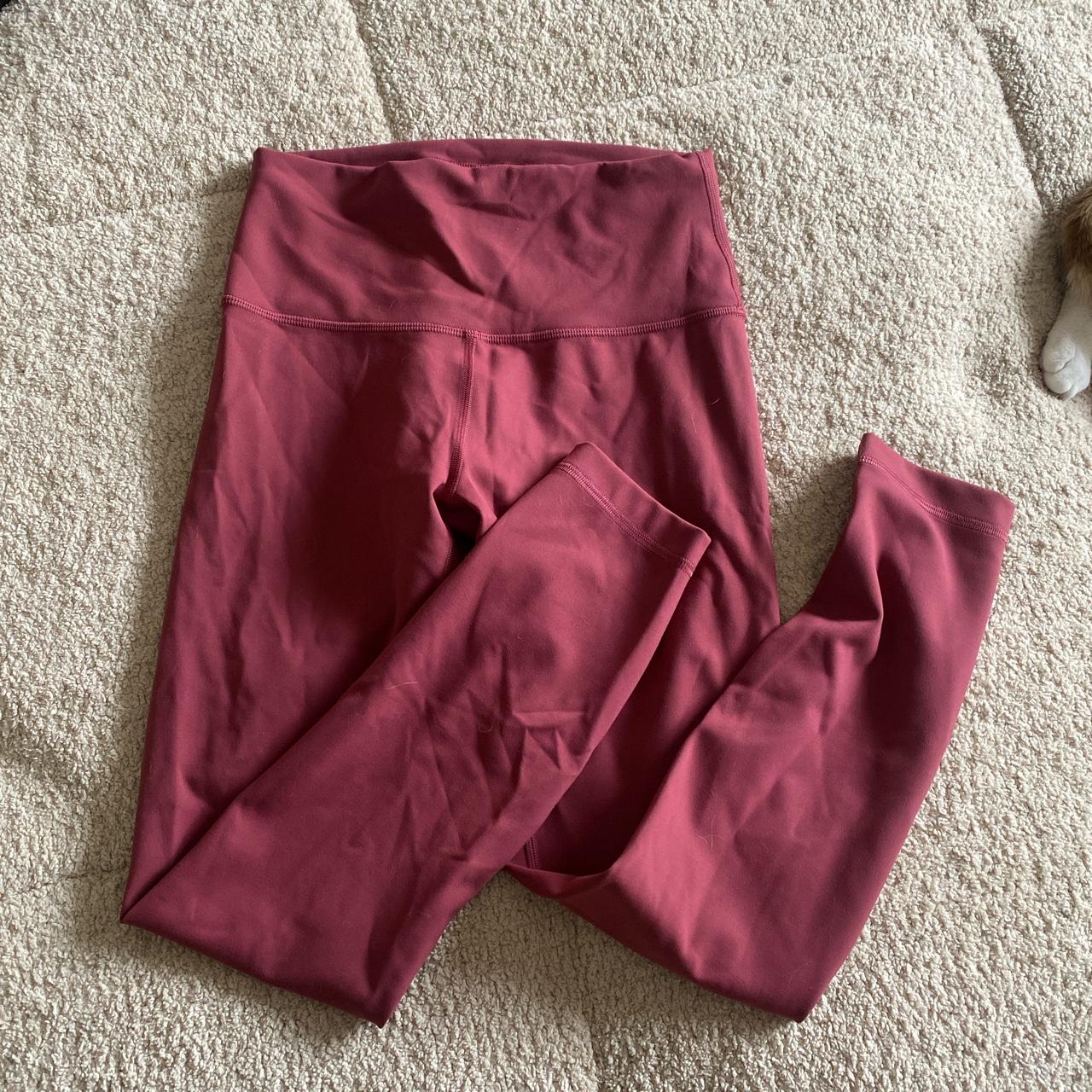 brand new red merlot Lululemon leggings size 6. - Depop