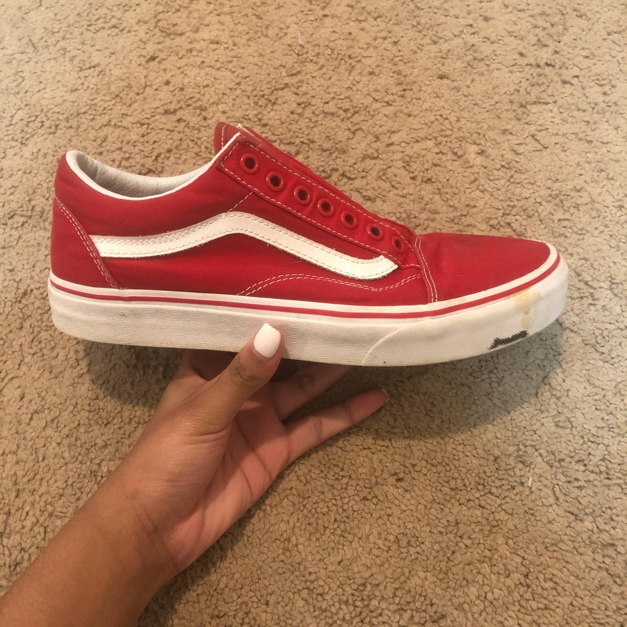 red vans no laces