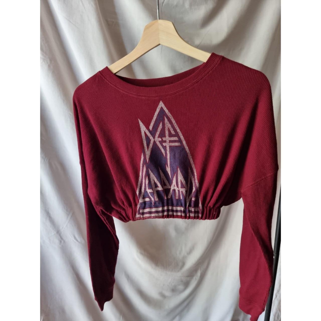 Band Shirt Crop Top 🖤 DEF LEPPARD LONG SLEEVE BAND... Depop