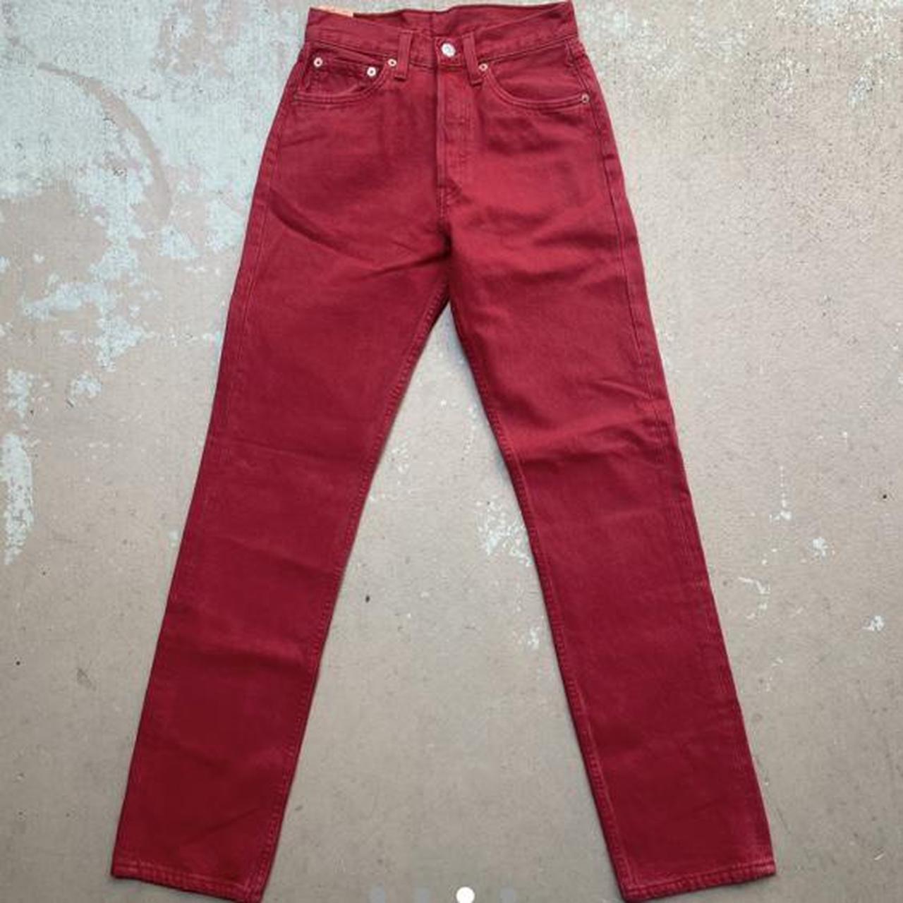 Rare Red Vintage Levi 501’s tag size 26 x 32 These... - Depop