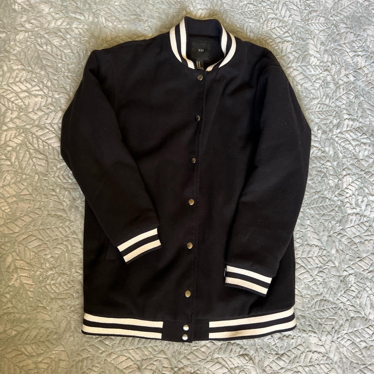 American Vintage Men's Black and White Jacket | Depop