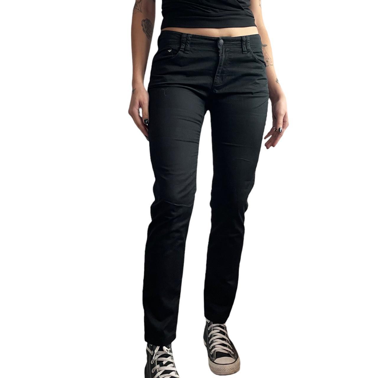 Vintage Armani lowrise black pants ️‍🔥 90s low rise... Depop