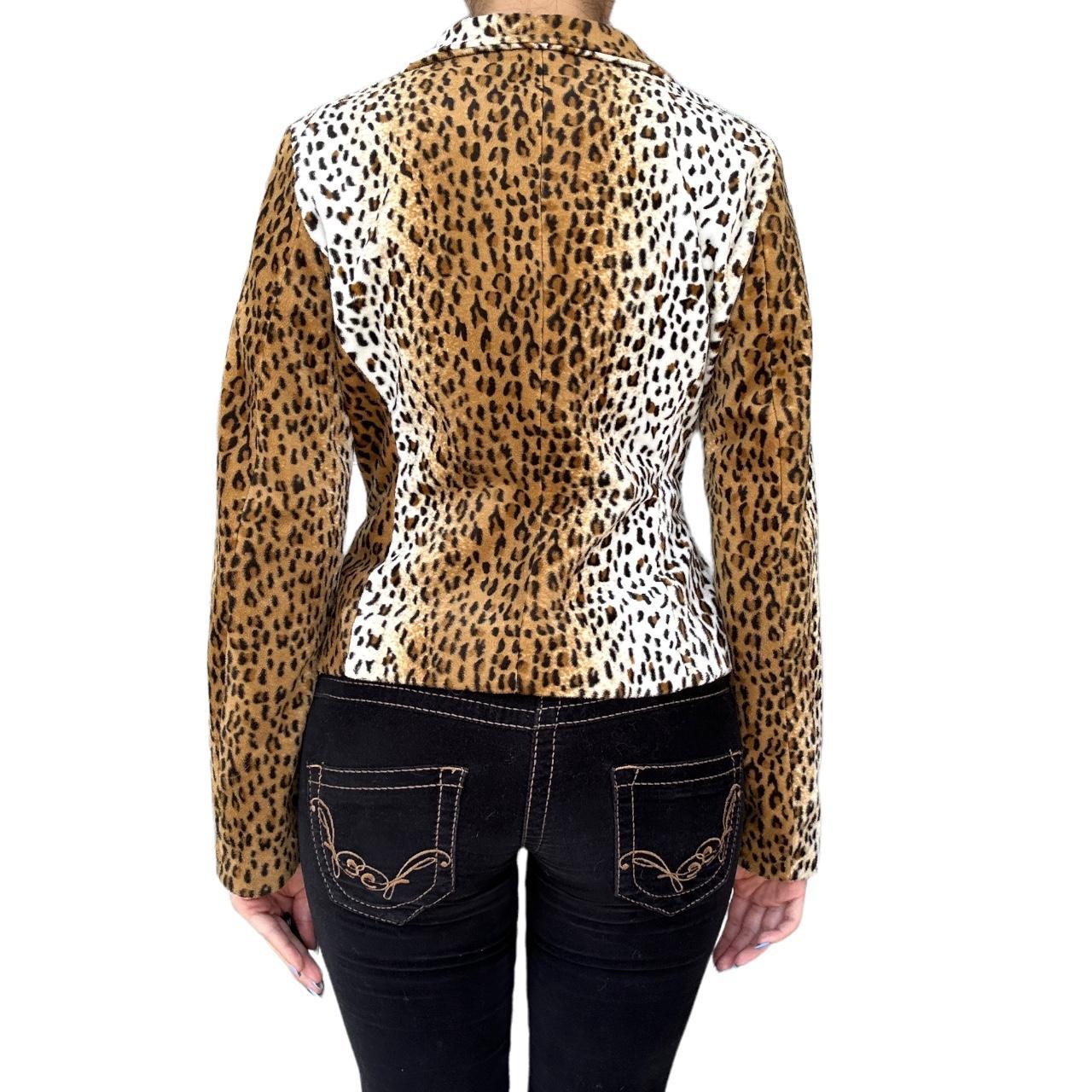 Vintage cheetah blazer jacket 90s Fran Fine cheetah... - Depop