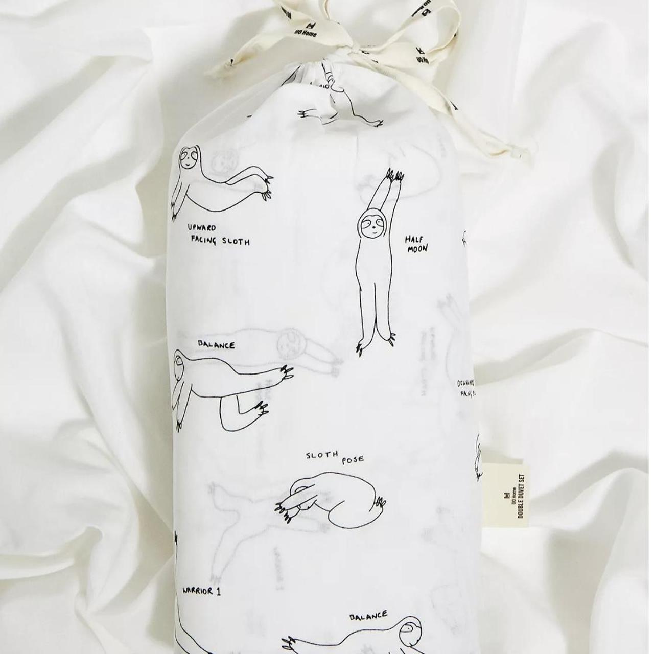 Urban Outfitters yoga sloth duvet set with reusable... Depop