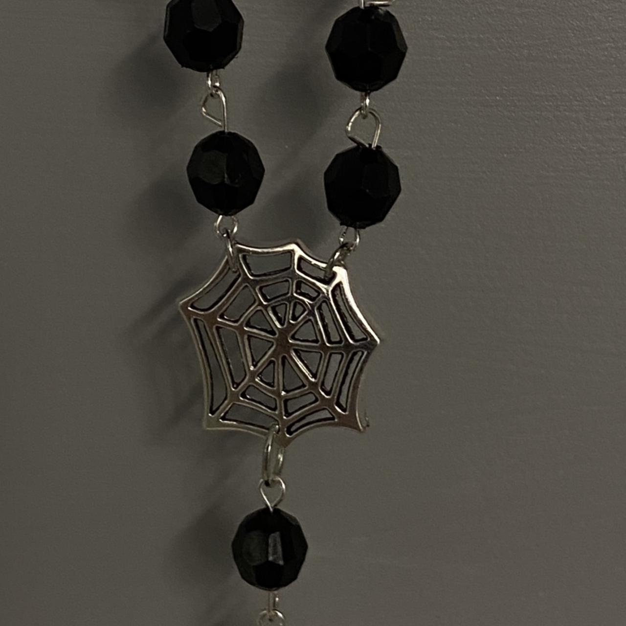 gothic spider rosary with black beads🕷 + free... Depop