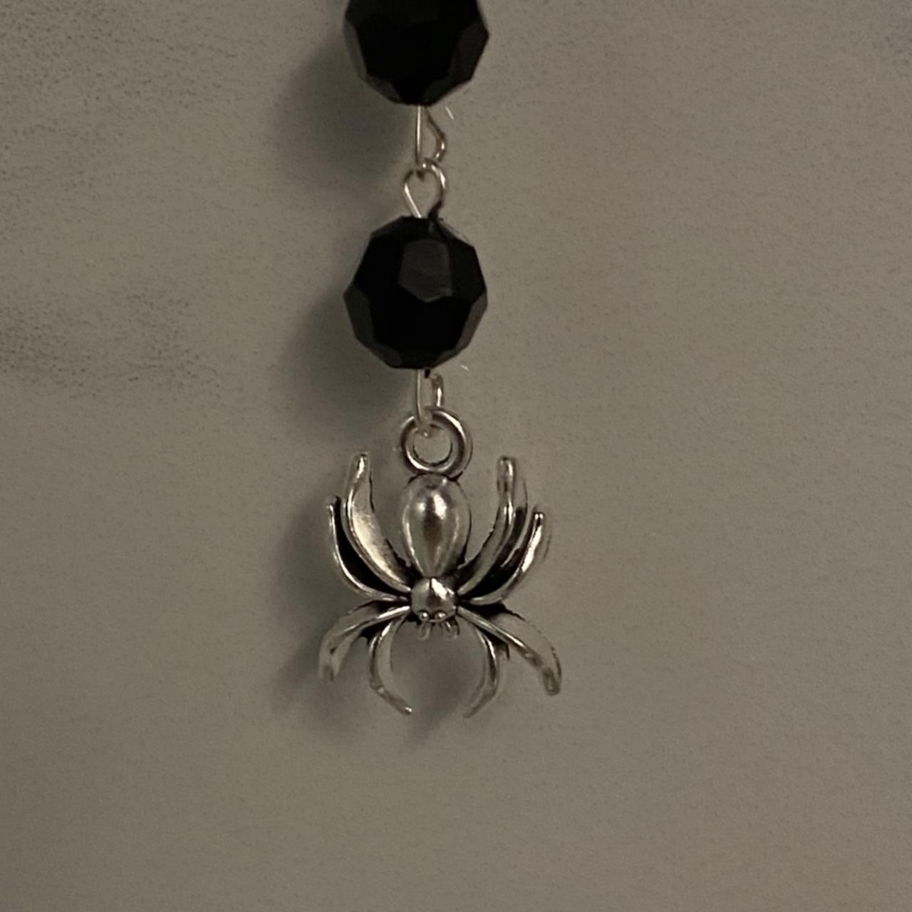 gothic spider rosary with black beads🕷 + free... Depop