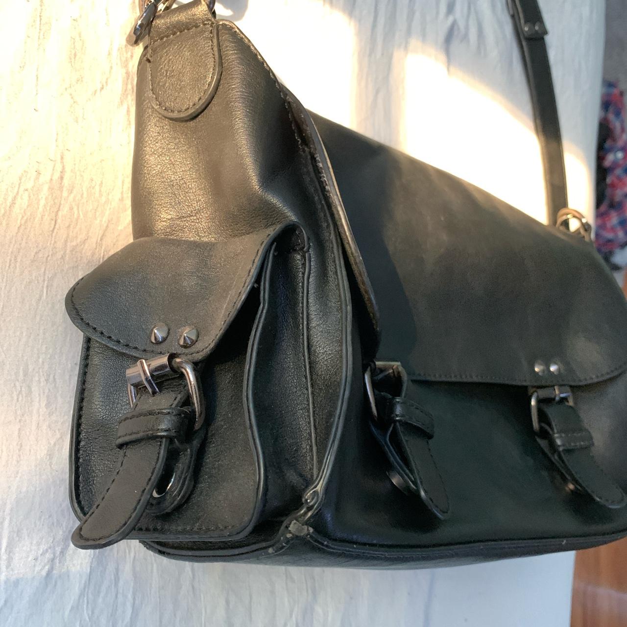 Brandy melville white faux leather buckle bag - Depop