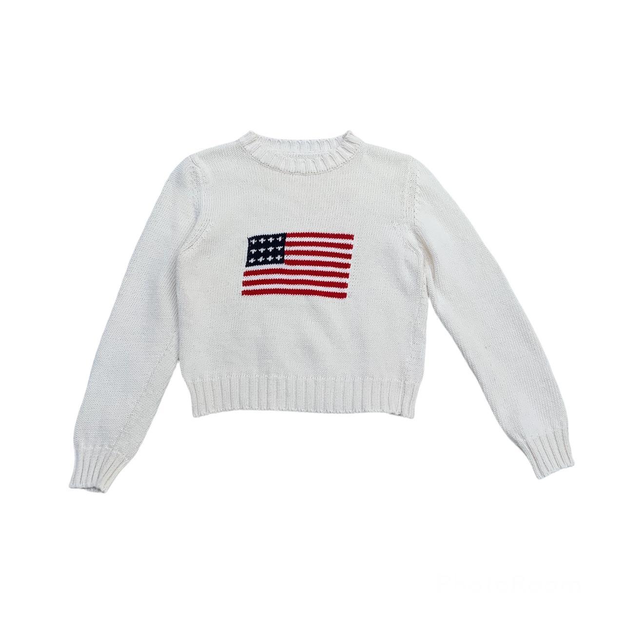 Vintage USA flag sweater , Size 8 . Good condition!... Depop