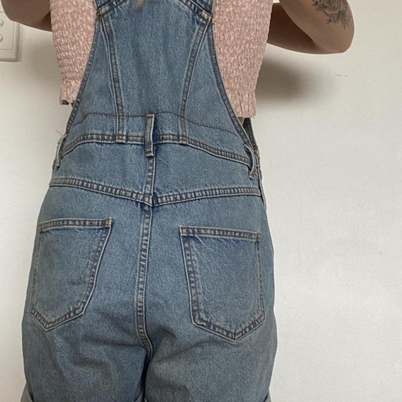Blue denim overalls, doesn’t have a tag but are... Depop