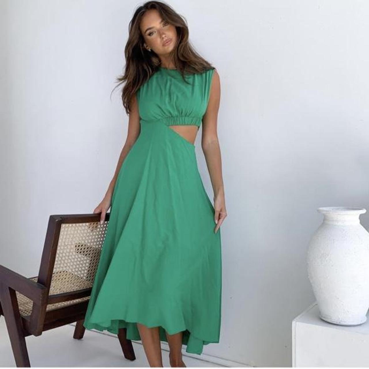 GREEN MAXI DRESS Worn once. #becandbridge... - Depop