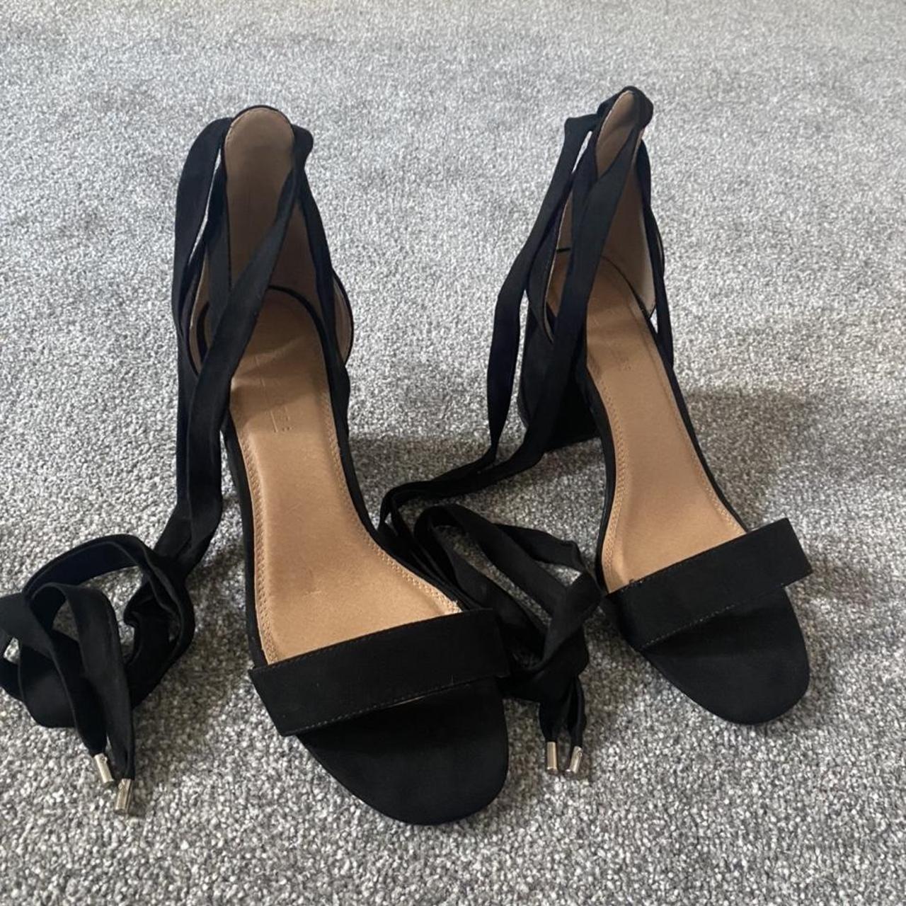 Asos black block heel with lace up straps, can be... - Depop