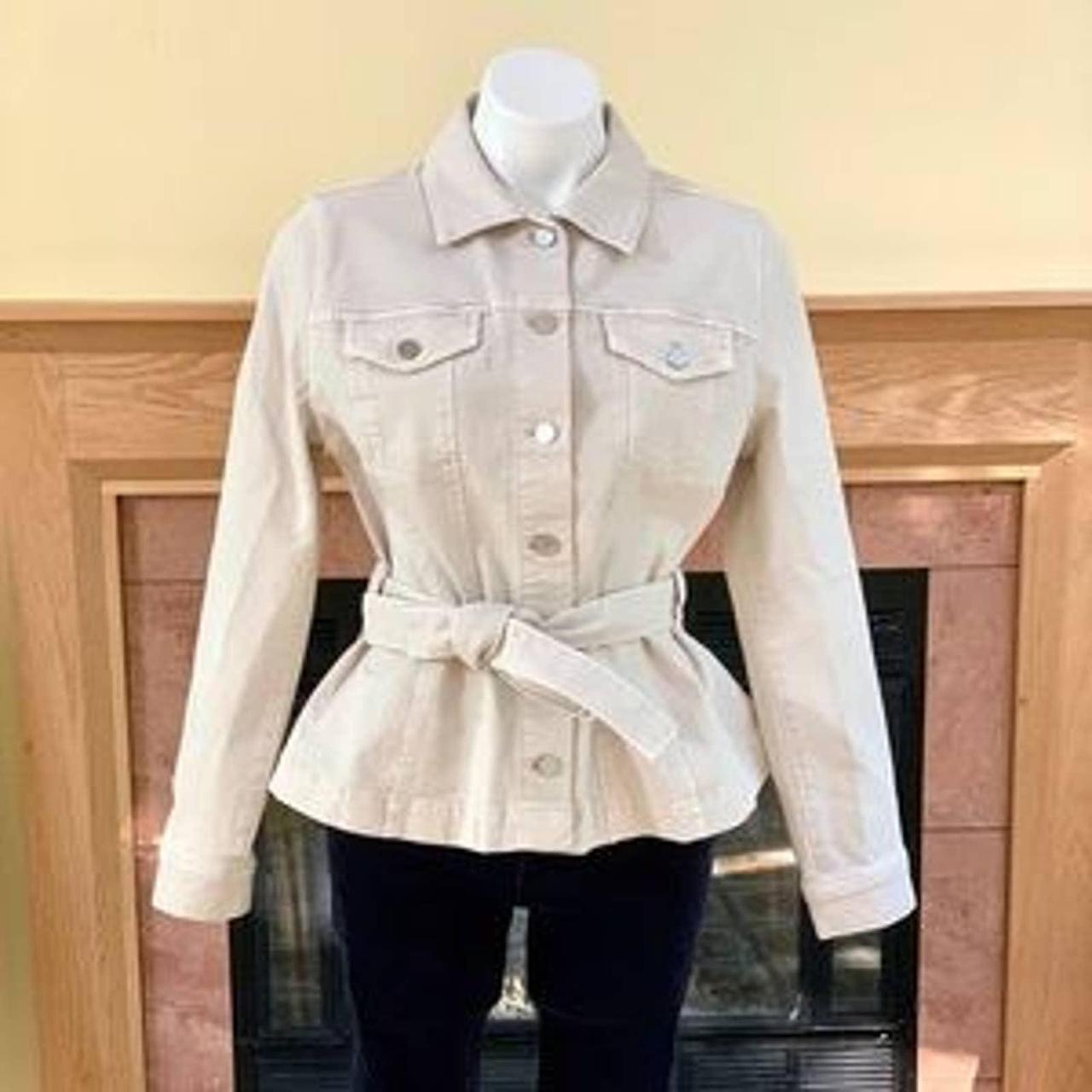 ann taylor white denim jacket