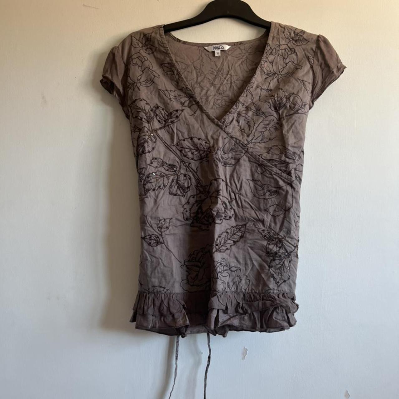 M&Co vintage fairy grunge top tie back top with... - Depop