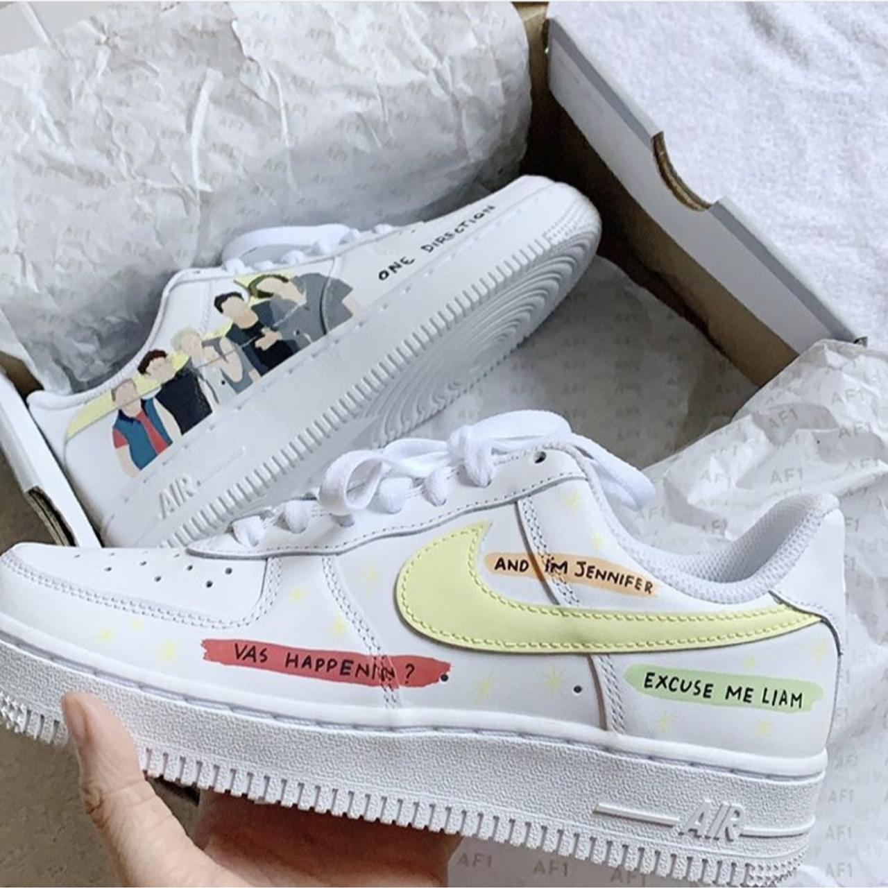 One direction AF1s made to order so the words