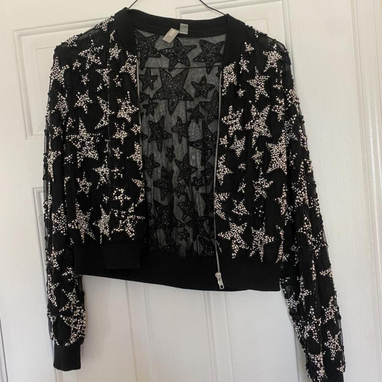 ASOS Women's Black and Silver Jacket Depop