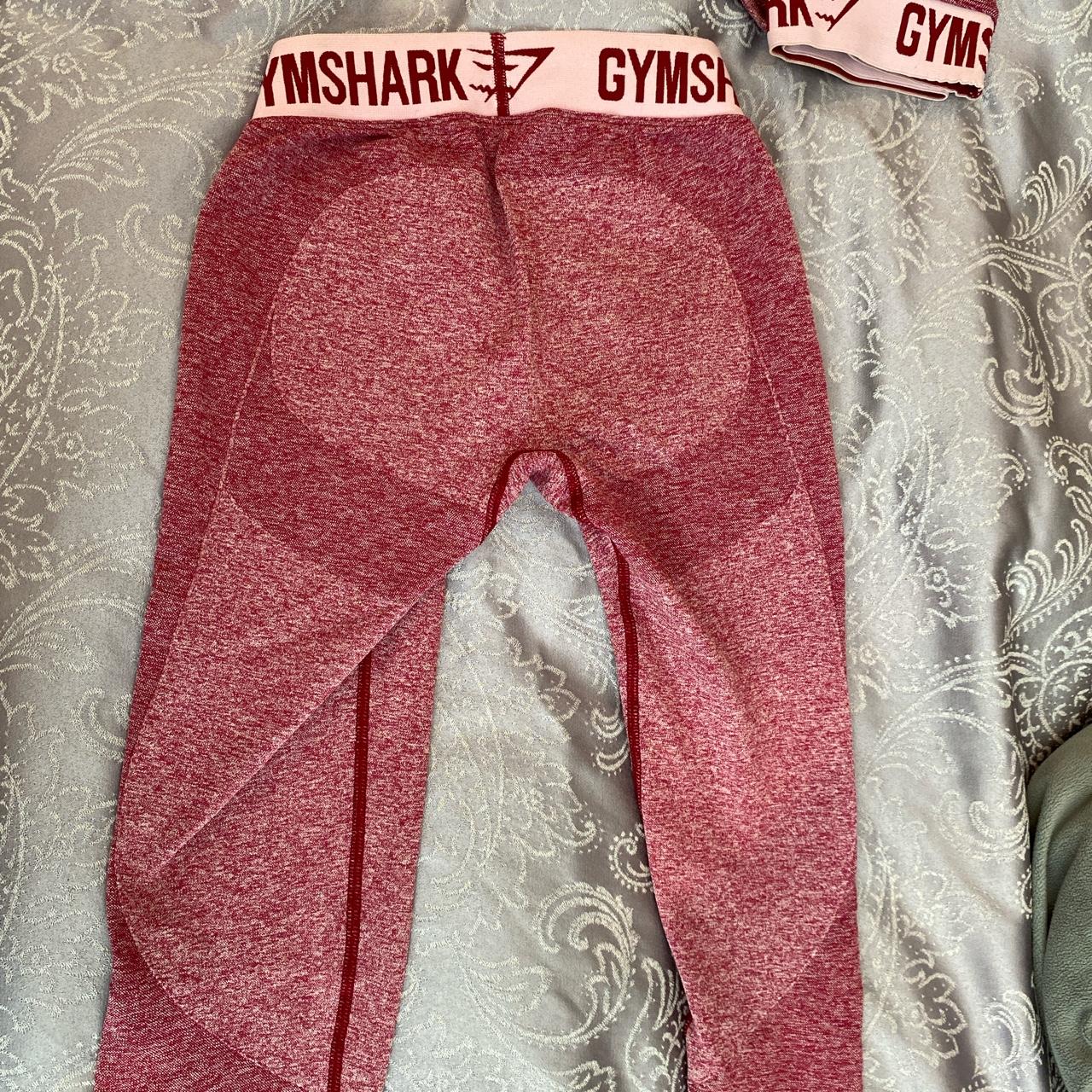 Gymshark flex leggings dark ruby marl/blush nude XS - Depop