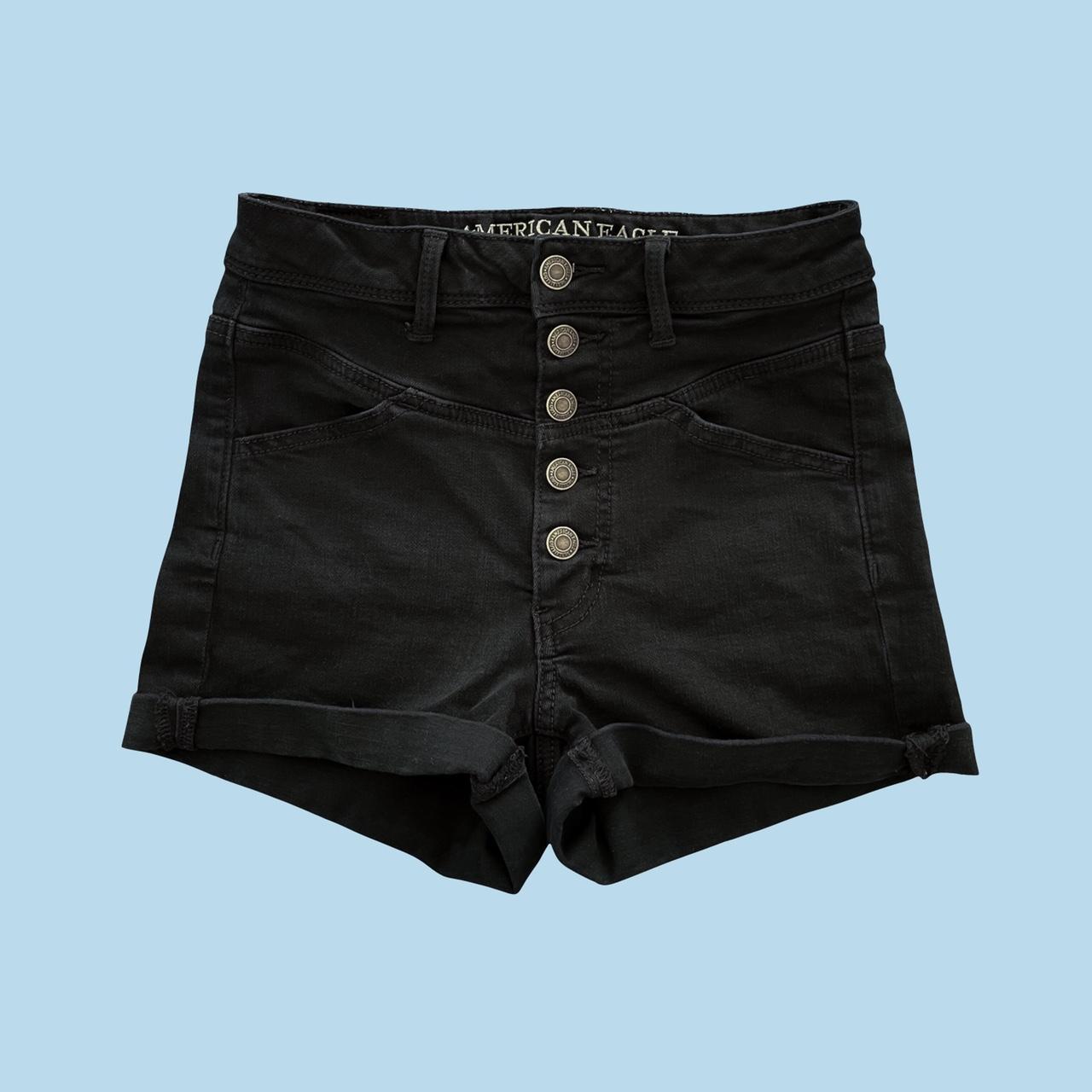 American eagle black high waisted shorts online