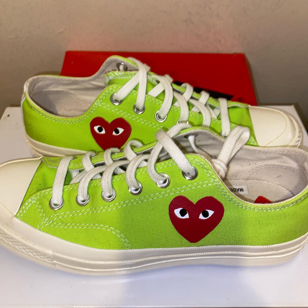 Worn a few time low lime green cdg(Comme des... - Depop