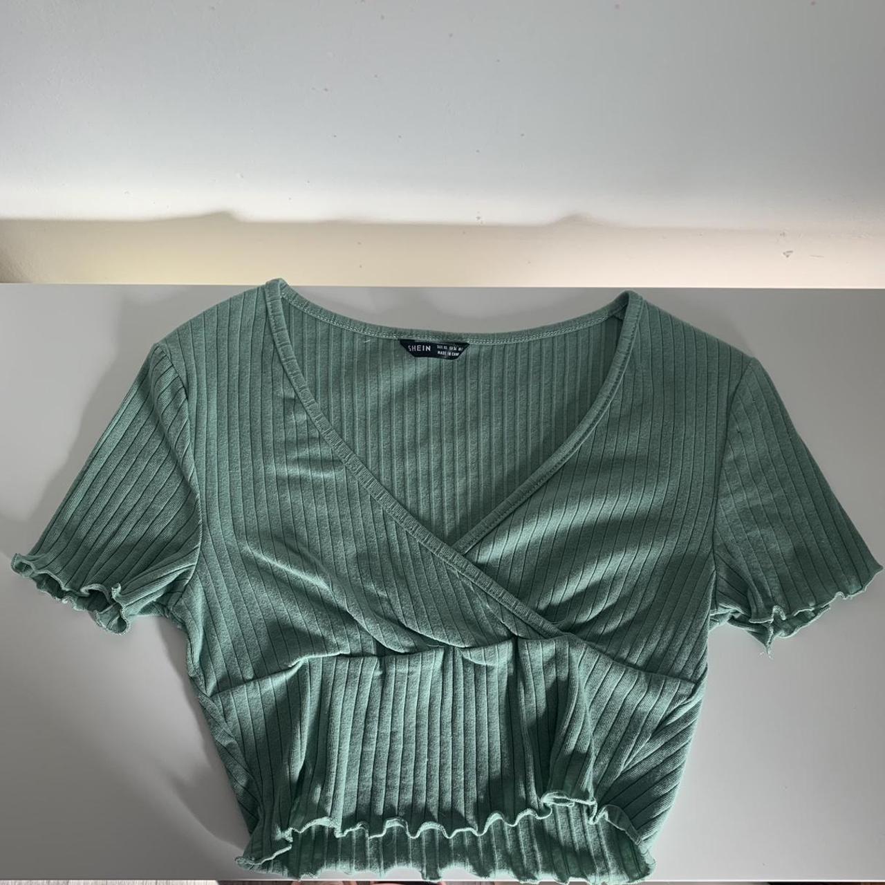 Shein, green top, size XS. Only ever worn a couple... - Depop
