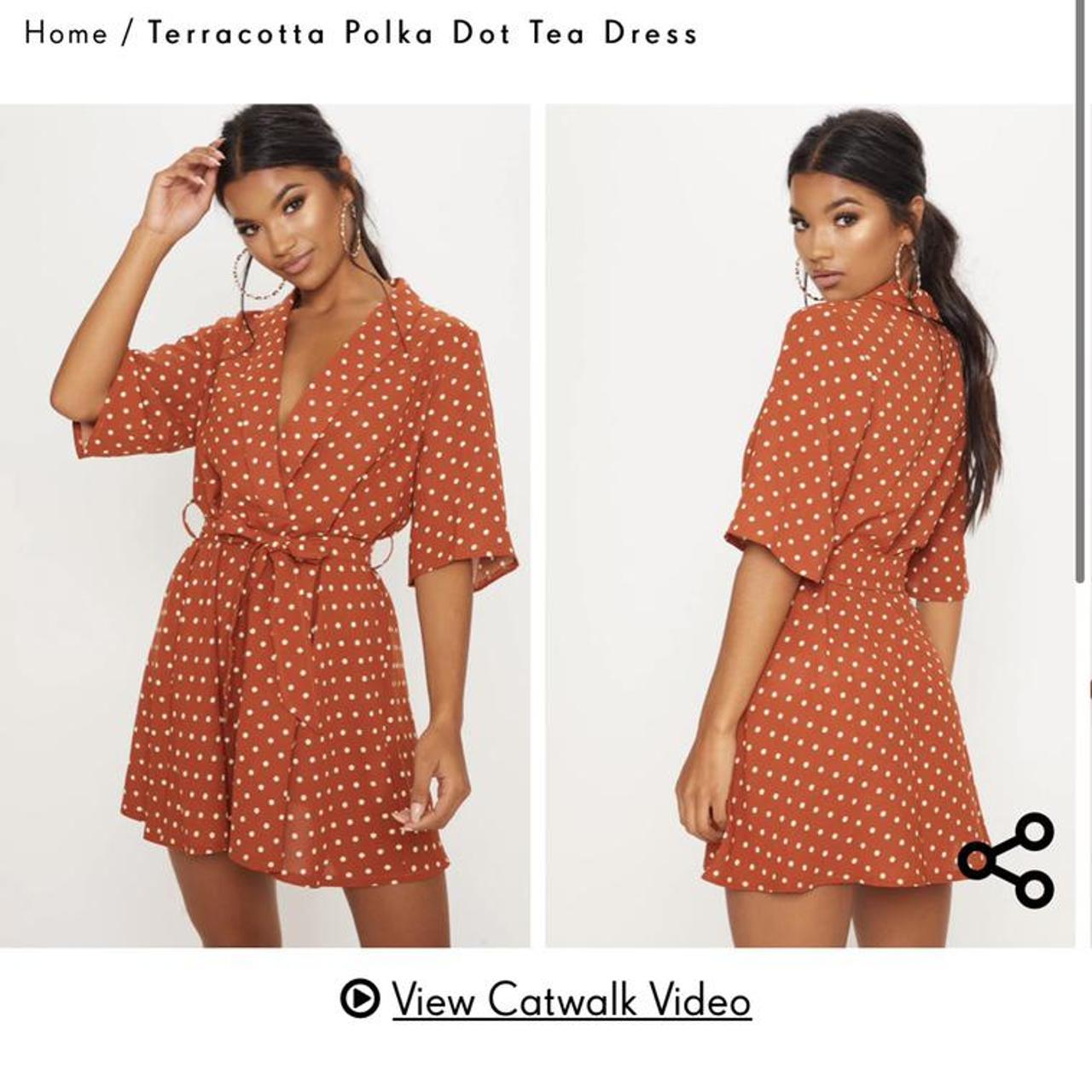 terracotta polka dot dress