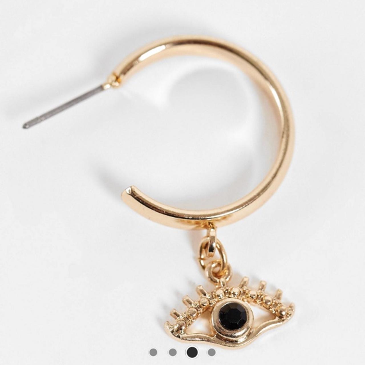 ASOS Monki Vivien pack drop hoop earrings in gold Depop