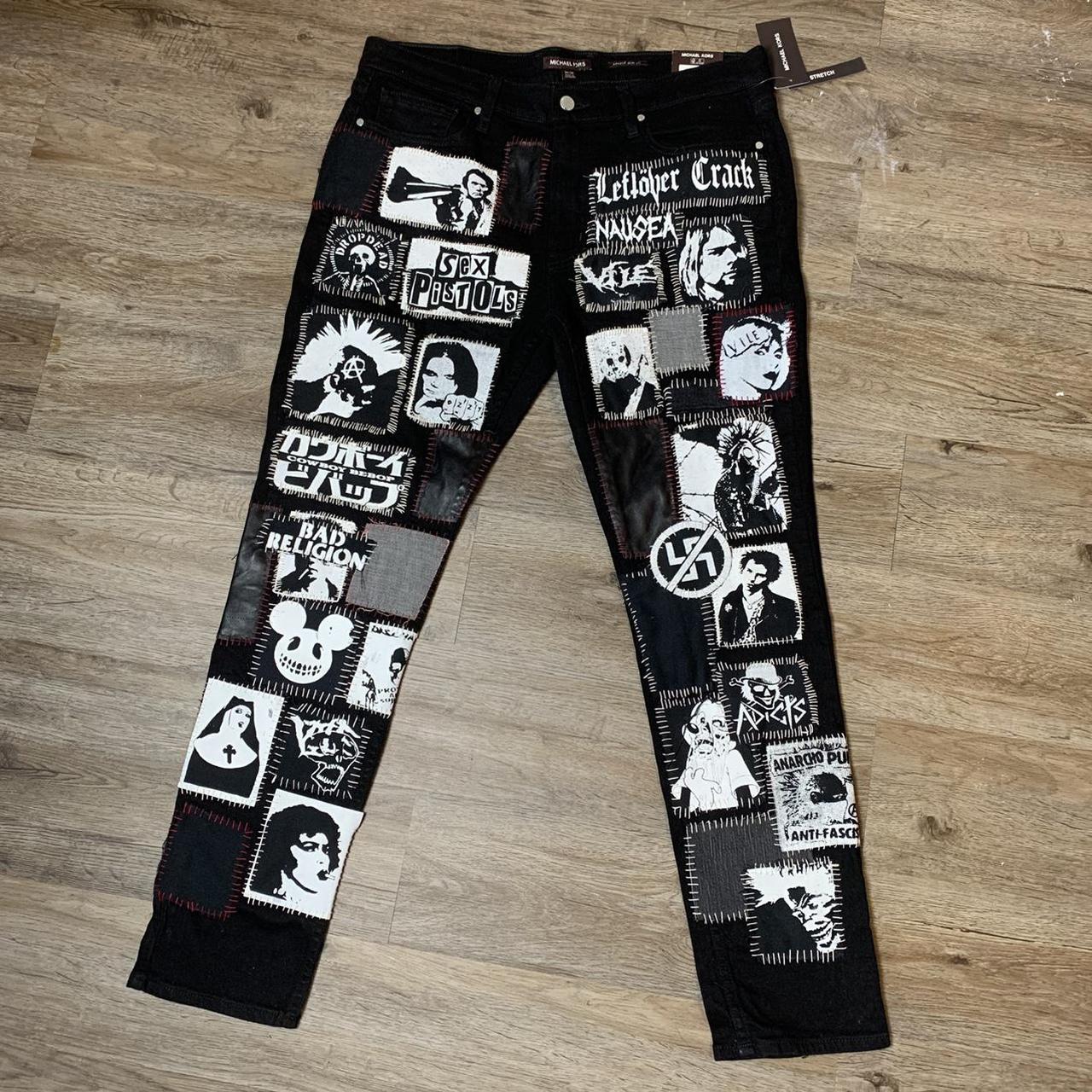 Michael Kors Men's Black and White Jeans | Depop