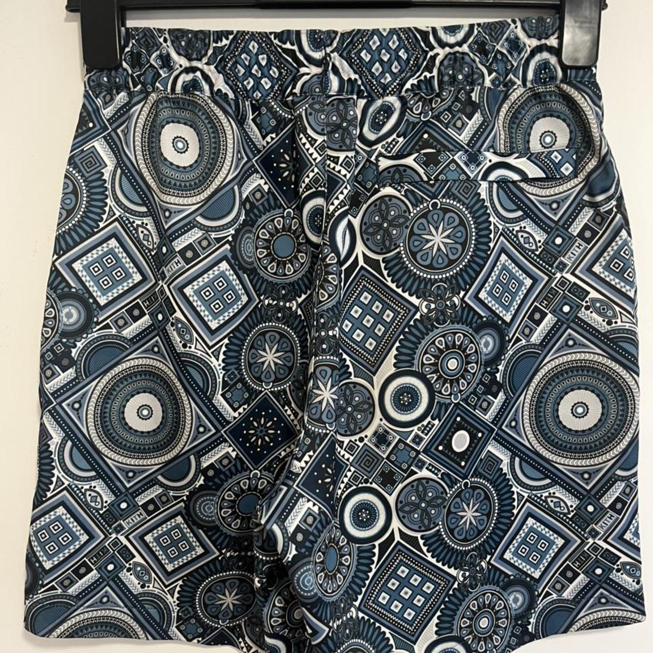 KITH bandana paisley shorts, Blue silver &...