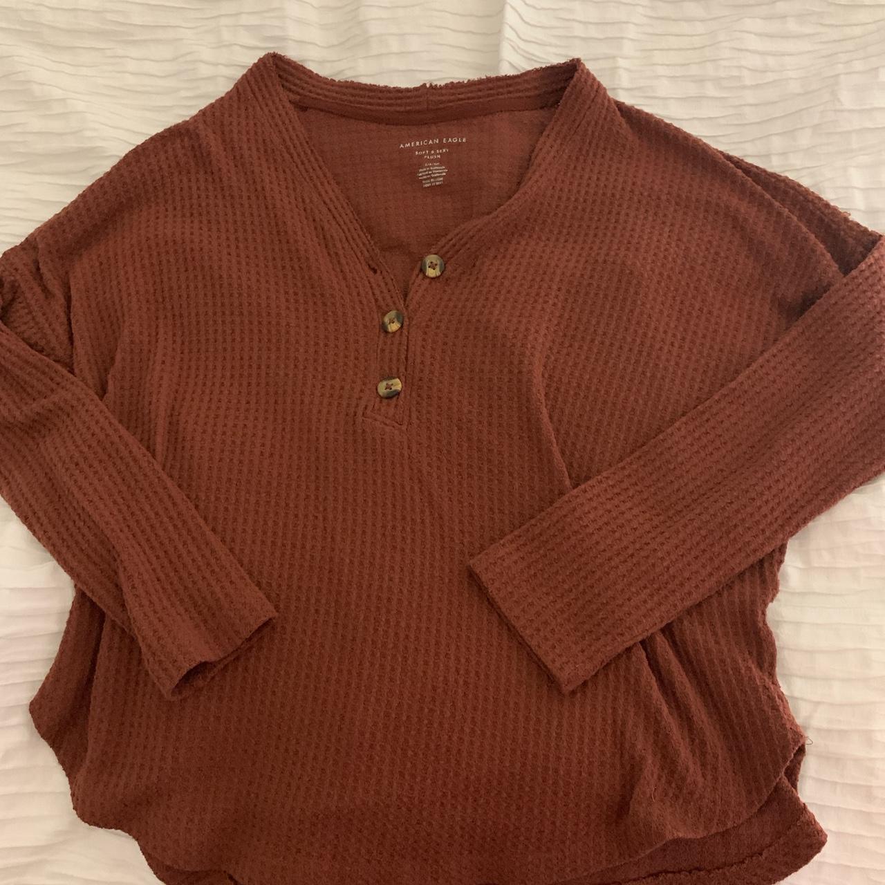 american eagle sweater waffle knit size- s... - Depop