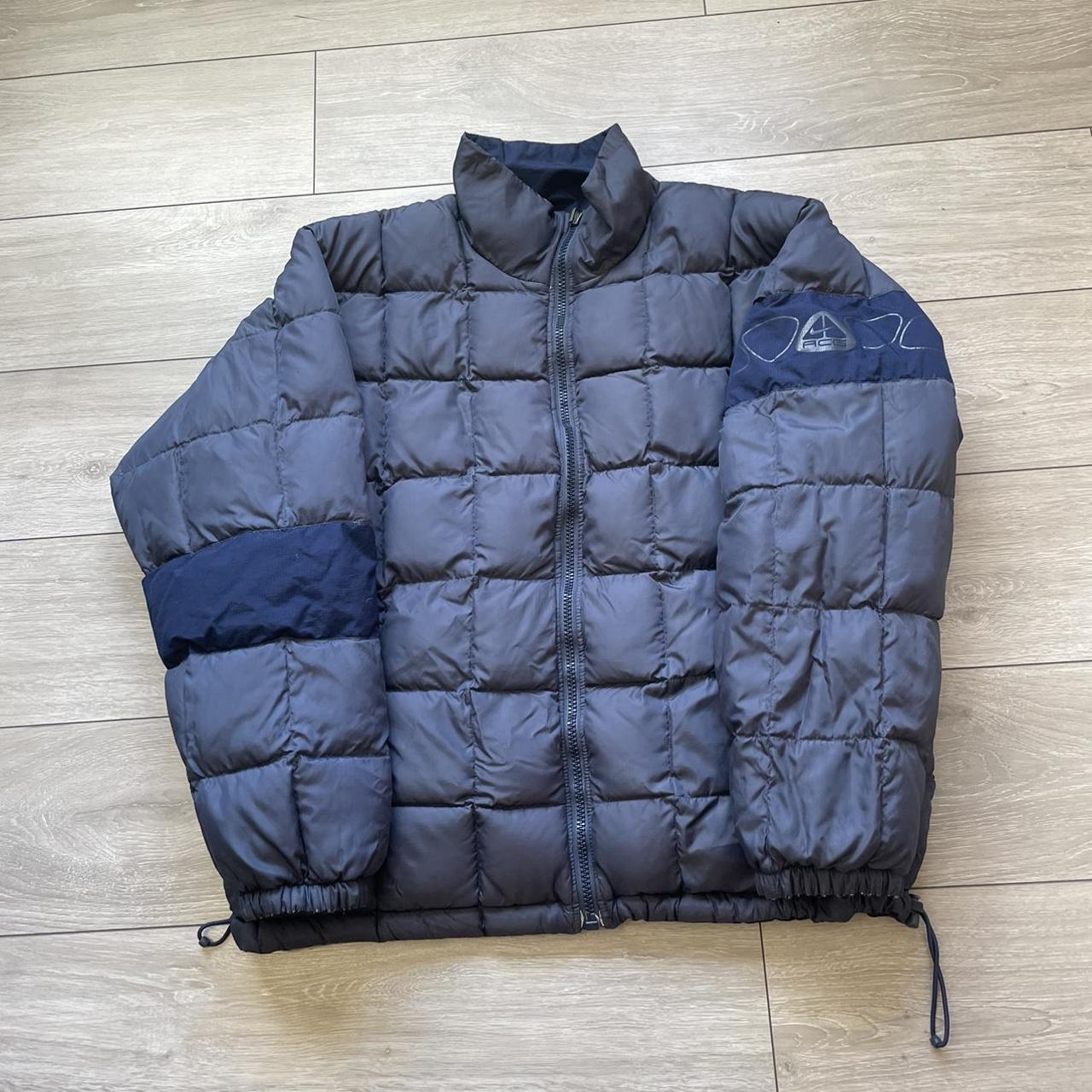 Early Y2K Navy Nike ACG Down Reversible Puffer... - Depop