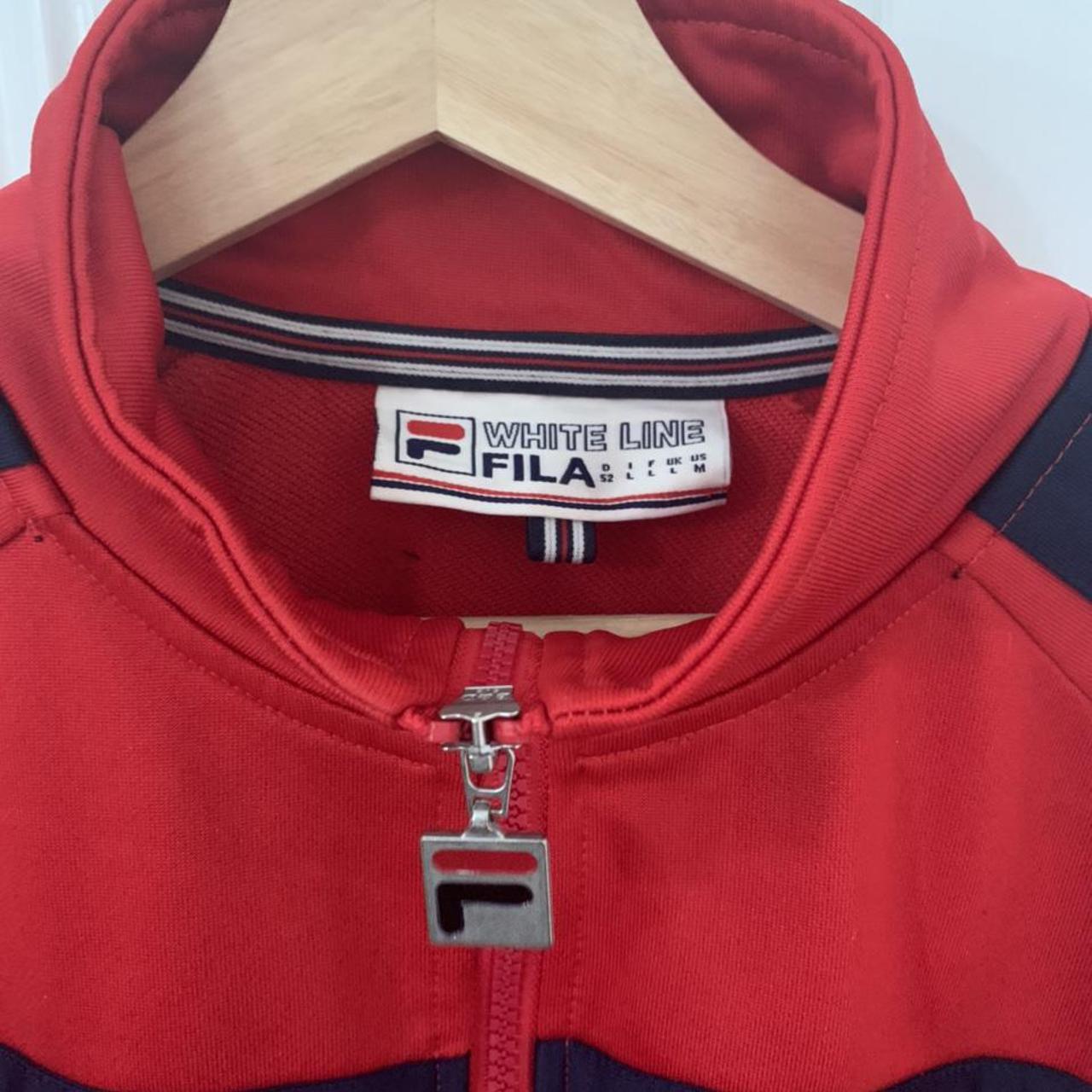 FILA Italia track jacket in red and navy! Size L -... - Depop