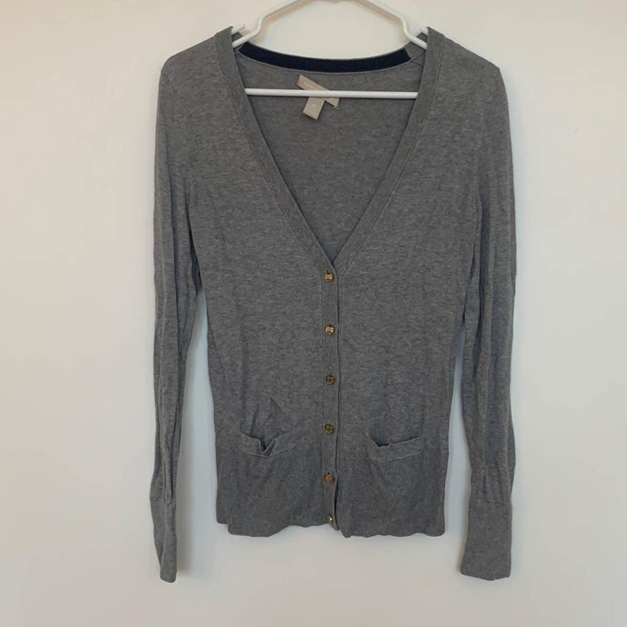 Banana Republic Women's Gold and Grey Jumper | Depop