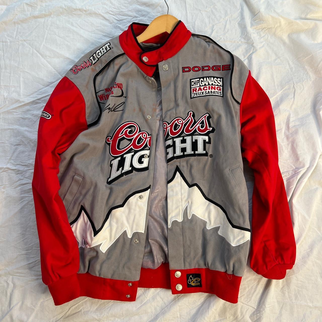 Coors light racing jacket Medium Has red stains... - Depop