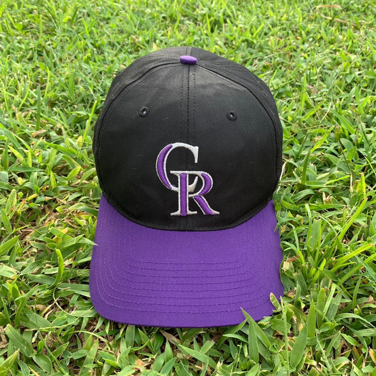 VTG Colorado Rockies Hat Mens One Size Black Purple Green Snapback