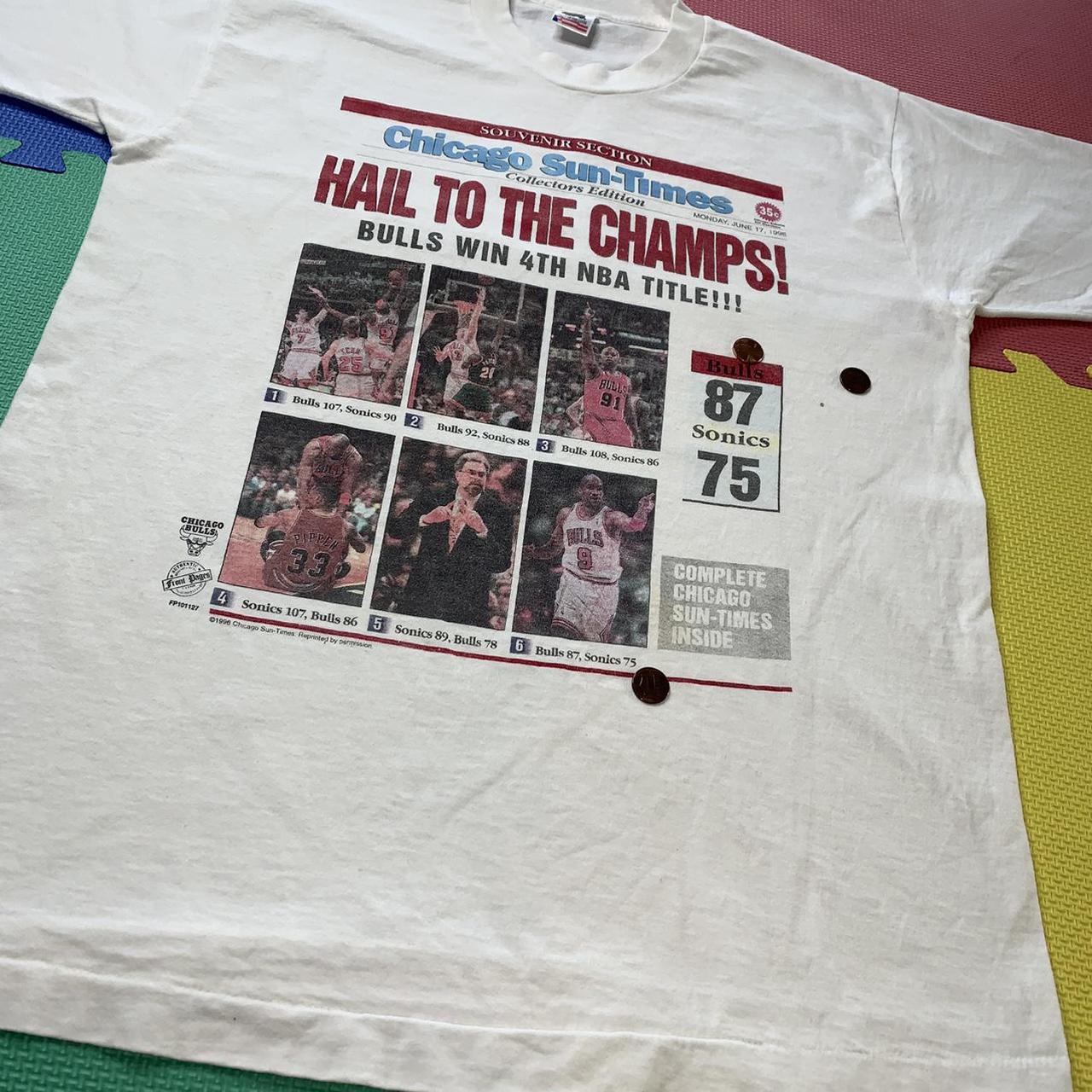 Vintage 90’s Chicago Bulls Championship win... - Depop