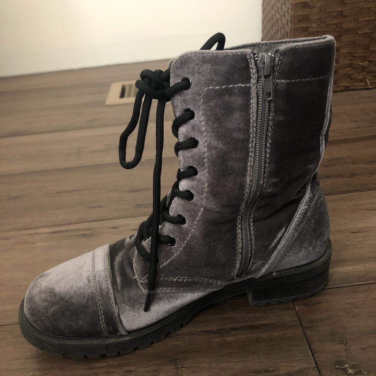 madden girl velvet combat boots