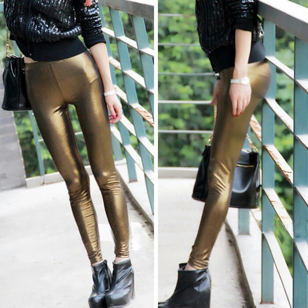 leggins bronzo ZIZU LA FEMME, luminosi ed...