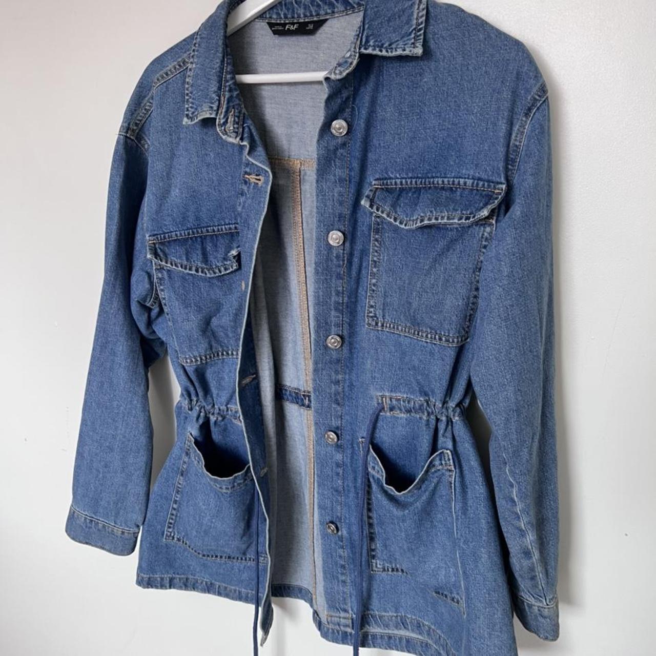 F F Denim Jacket with drawstring waist Size 12