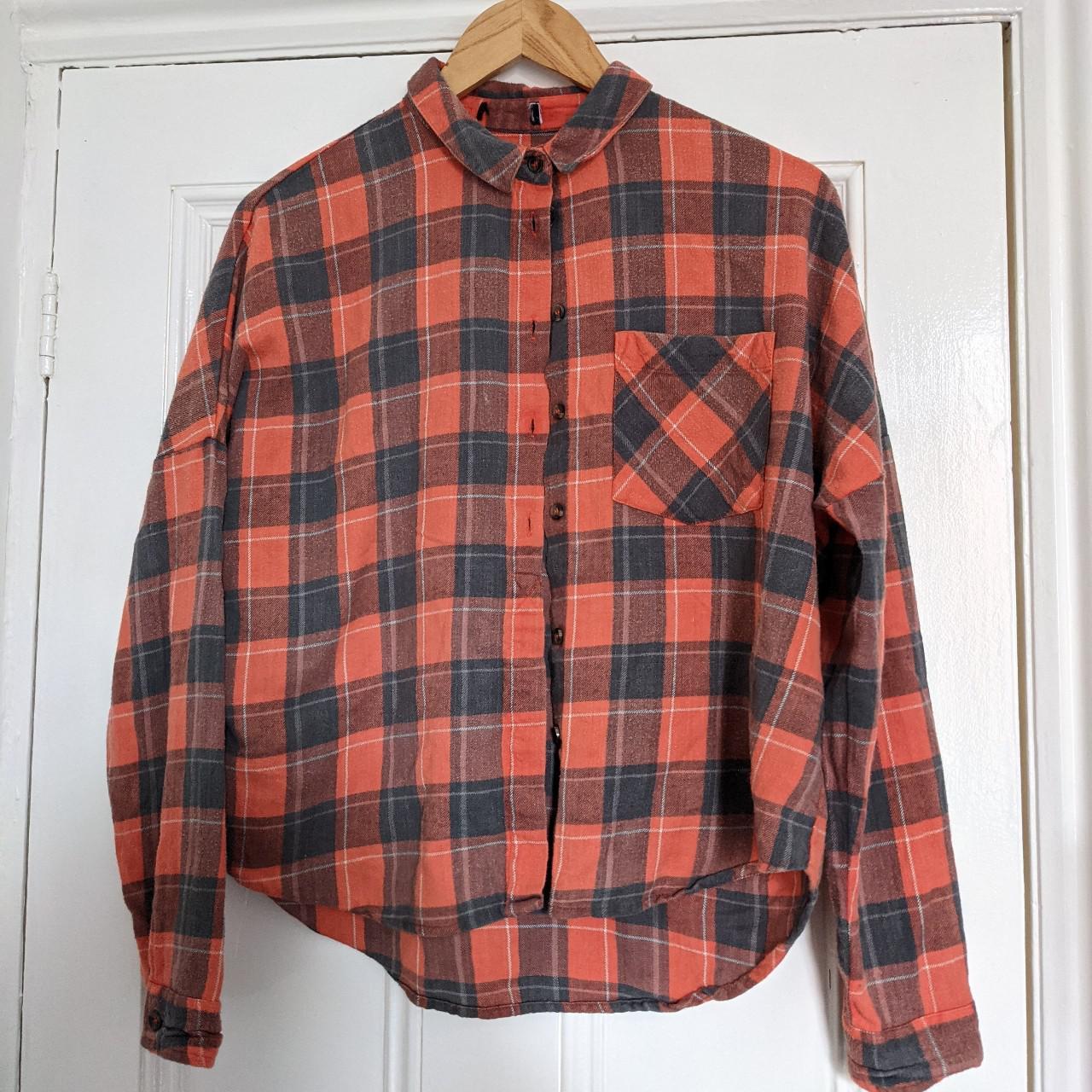 Urban Outfitters Women's Orange and Grey Shirt | Depop