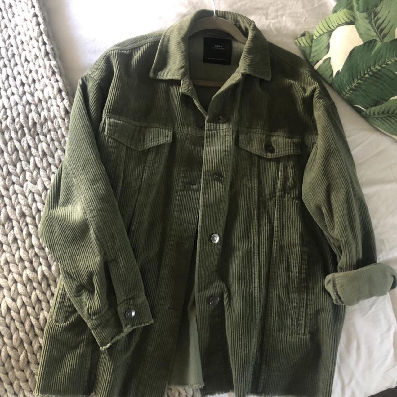 zara green cord jacket