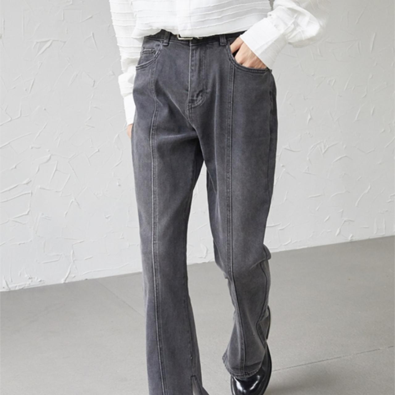 Men's Slit Washed GrayBlue Jeans AW2022... Depop