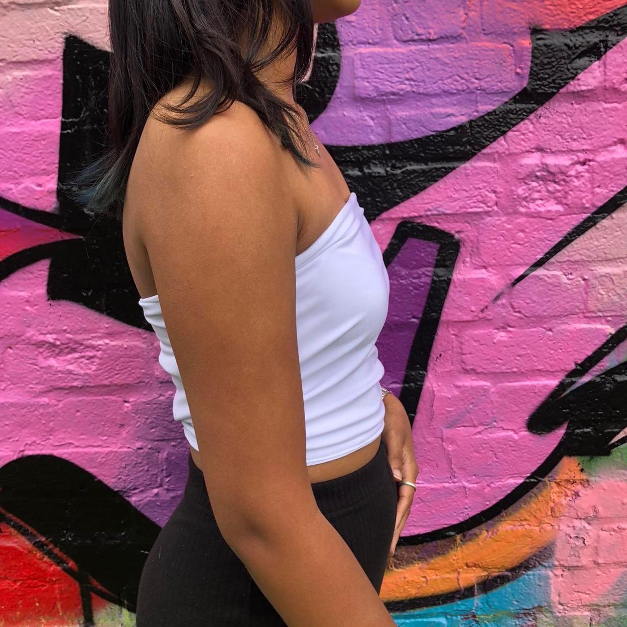 White tube top perfect for a laid-back, minimal... - Depop