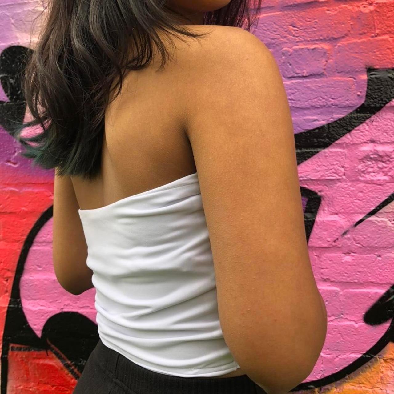 White tube top perfect for a laid-back, minimal... - Depop