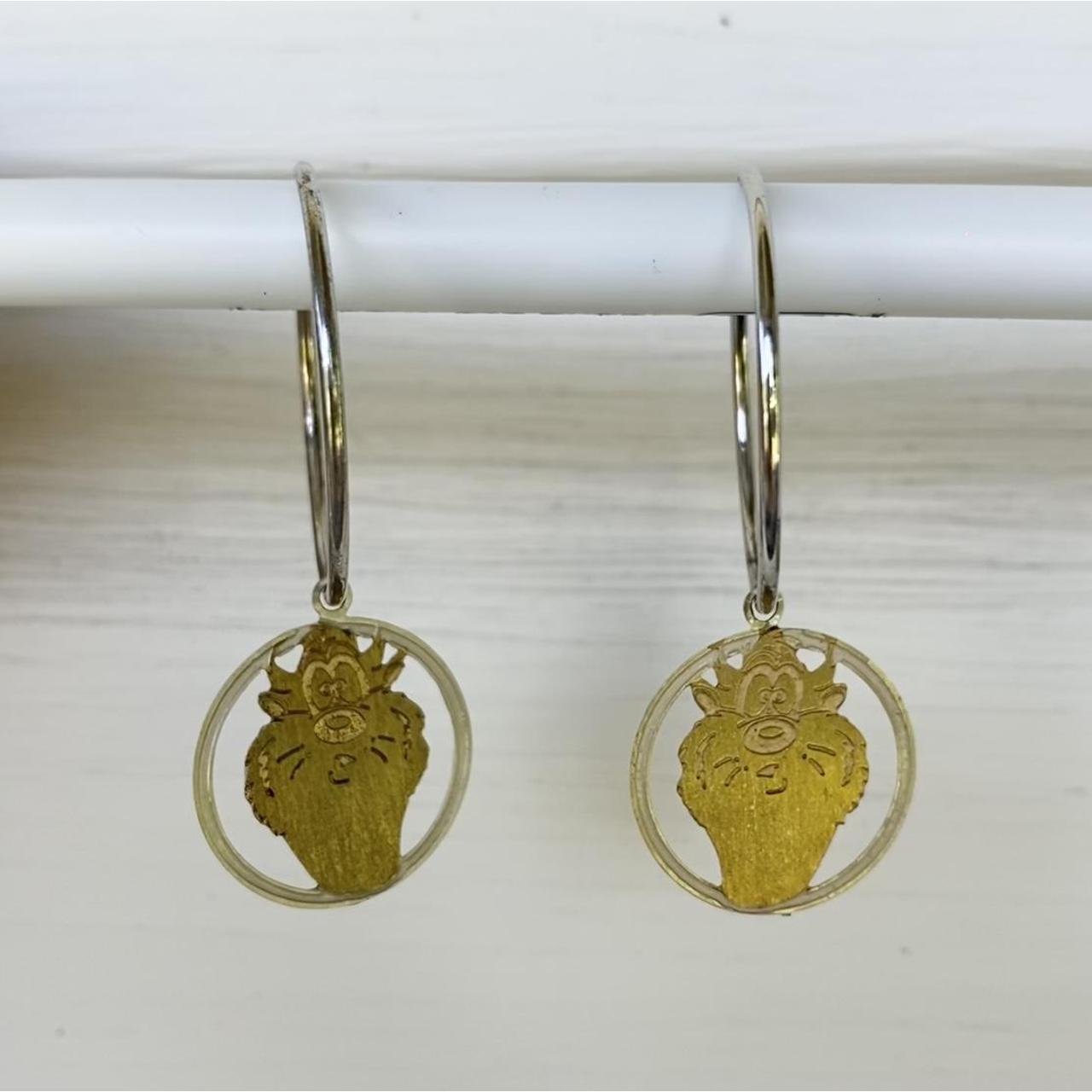 90s Looney Tunes Tasmanian Devil Earrings - labeled... - Depop