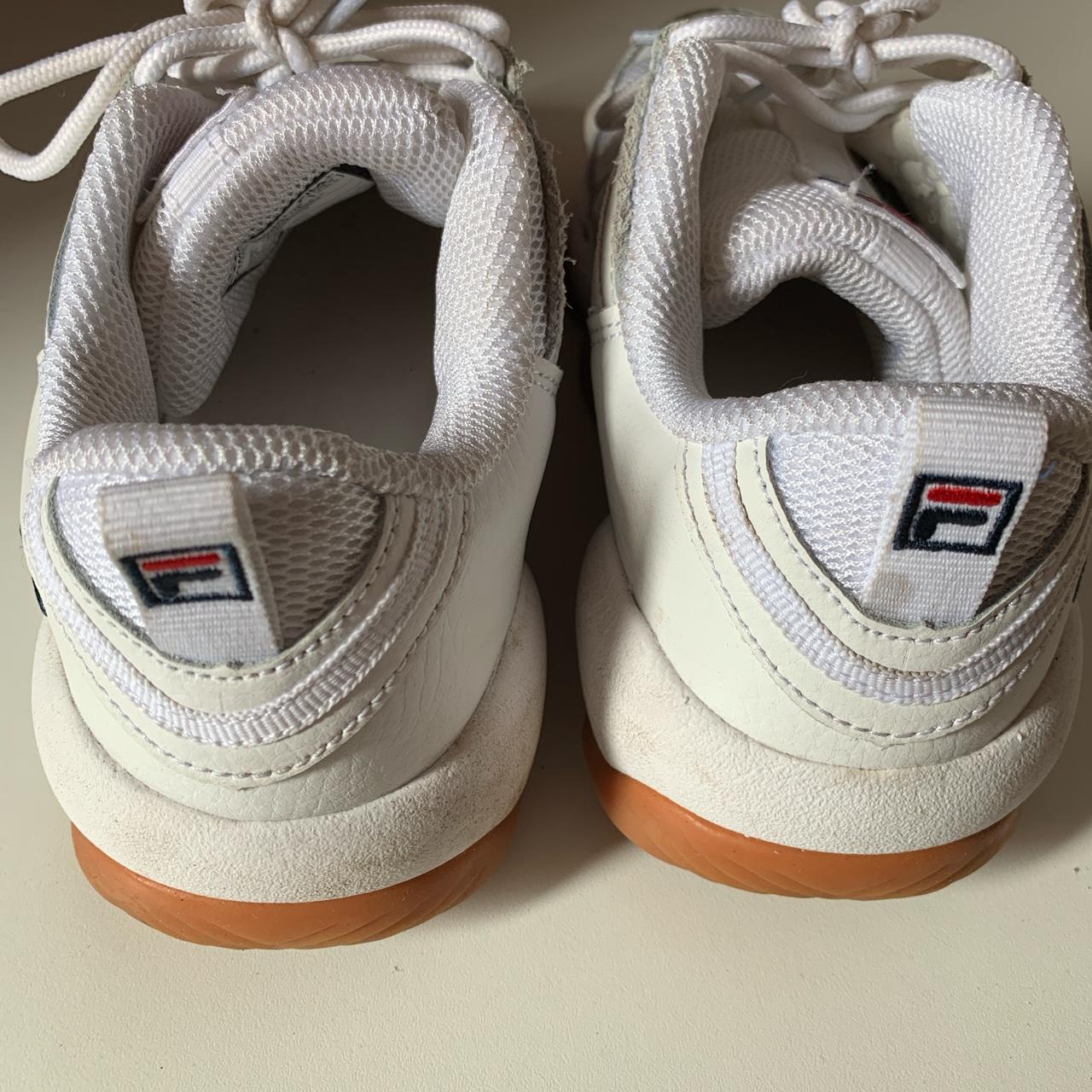 fila uproot with gum sole white trainers size 4