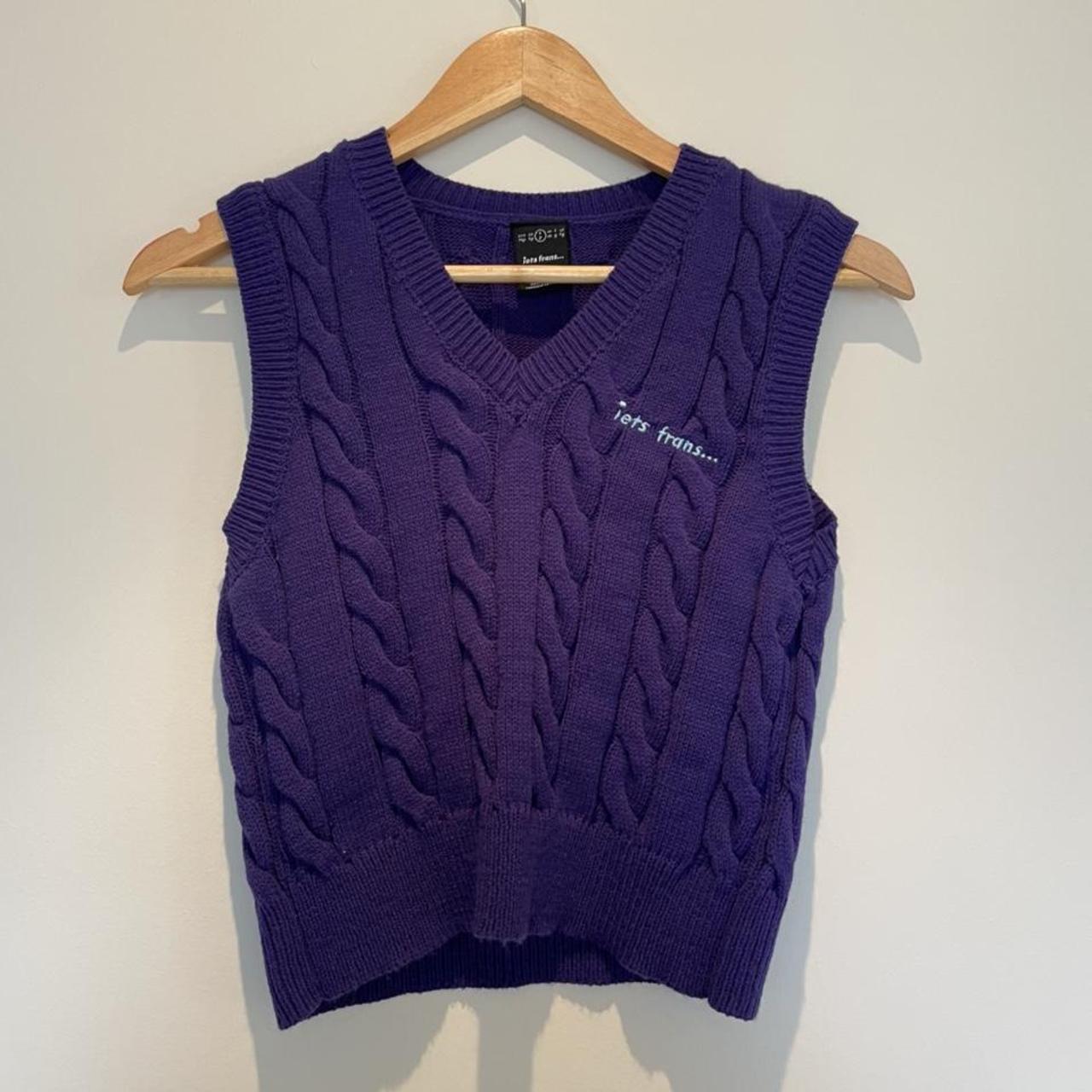 URBAN OUTFITTERS iets frans Cable knit sweater vest... - Depop