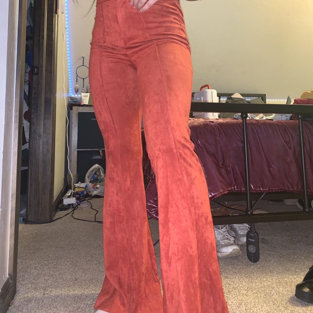 Orange velvet bell store bottoms