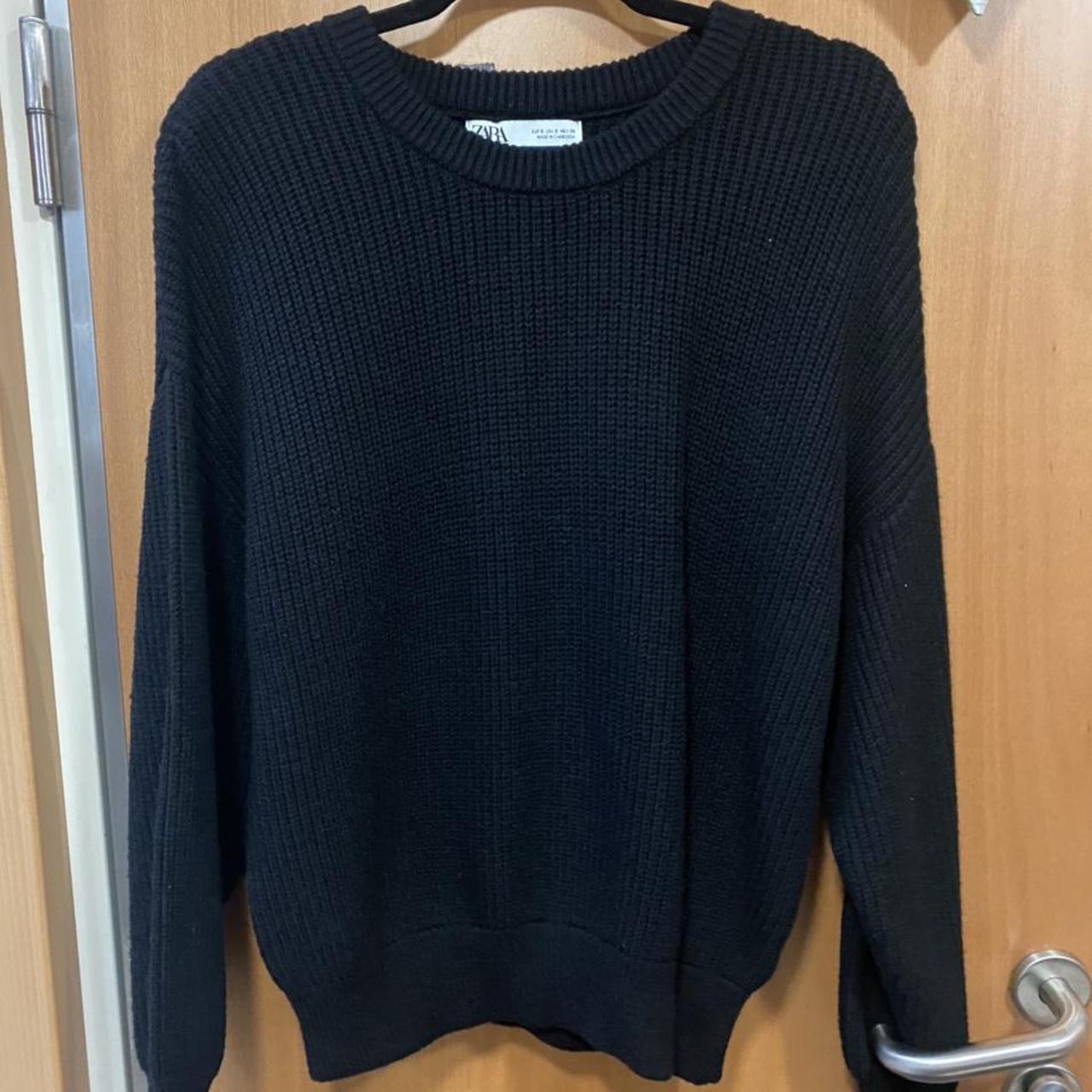 Black Zara knit jumper #zara #knit #jumper #black - Depop